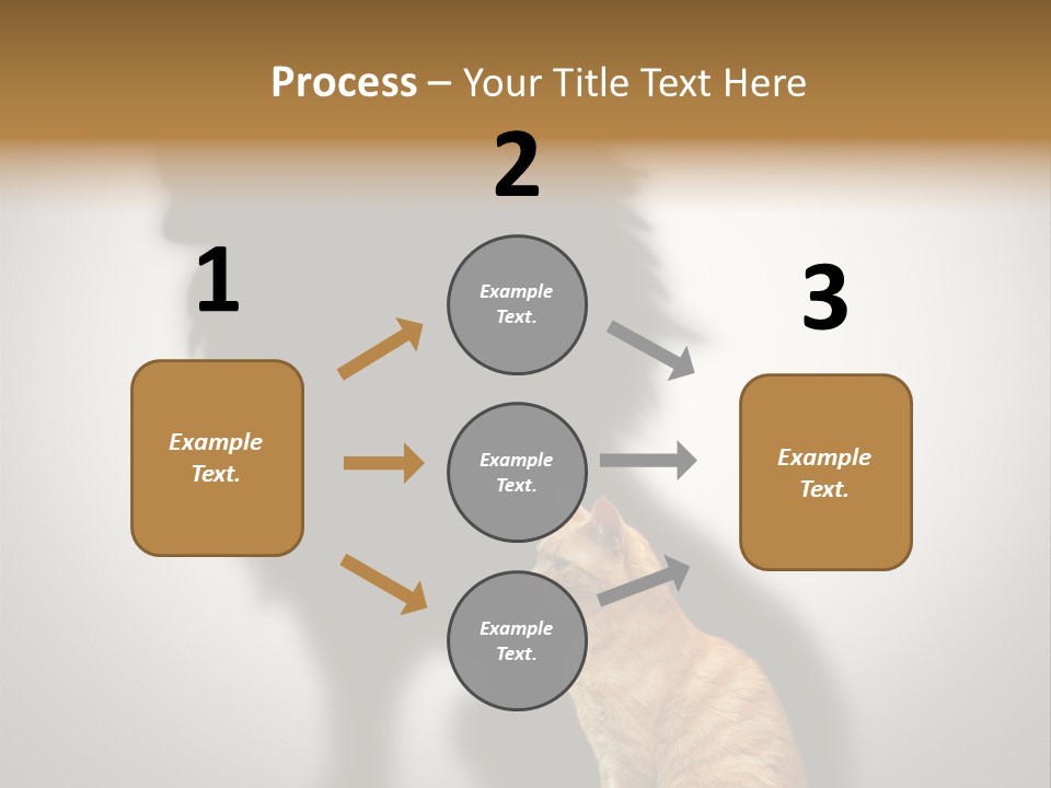 A Cat Sitting In Front Of A Shadow Of A Lion PowerPoint Template