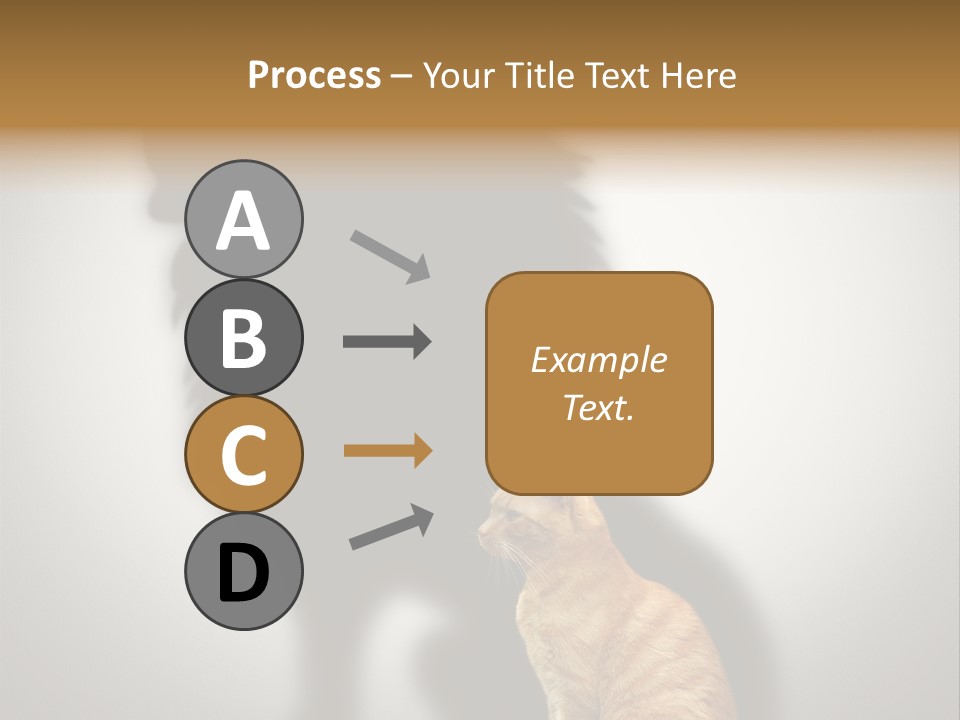 A Cat Sitting In Front Of A Shadow Of A Lion PowerPoint Template