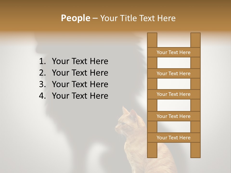 A Cat Sitting In Front Of A Shadow Of A Lion PowerPoint Template