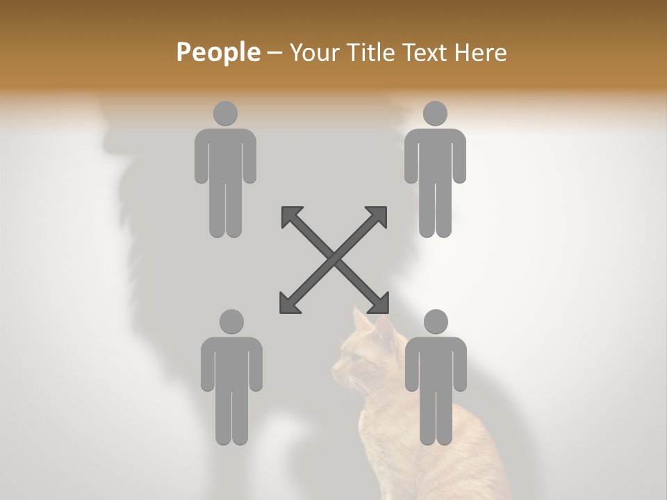 A Cat Sitting In Front Of A Shadow Of A Lion PowerPoint Template