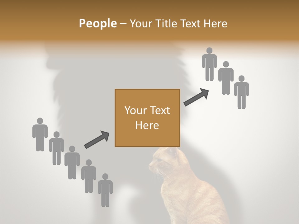 A Cat Sitting In Front Of A Shadow Of A Lion PowerPoint Template