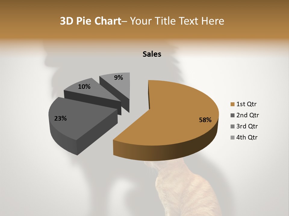 A Cat Sitting In Front Of A Shadow Of A Lion PowerPoint Template