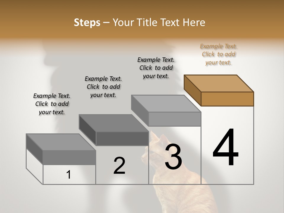 A Cat Sitting In Front Of A Shadow Of A Lion PowerPoint Template