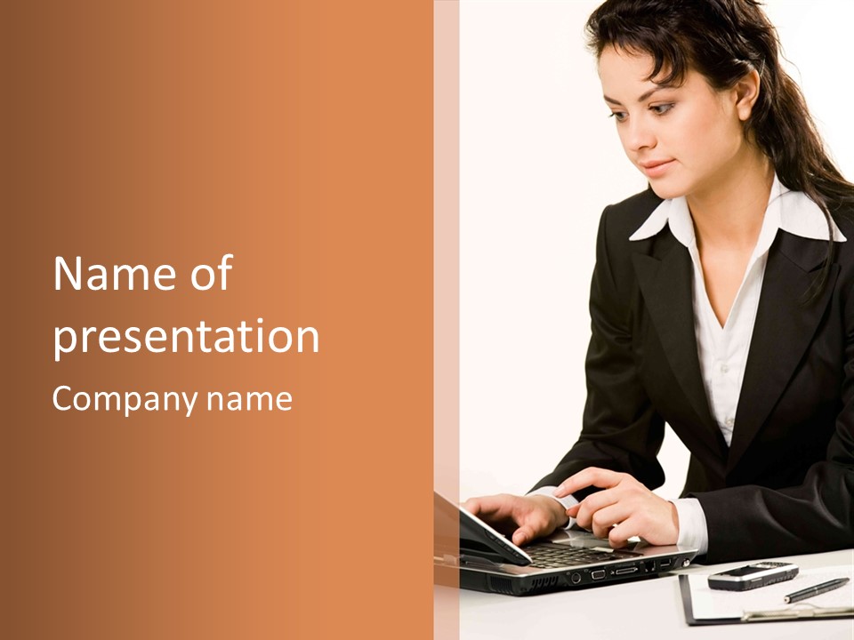 Person Secretary Technology PowerPoint Template