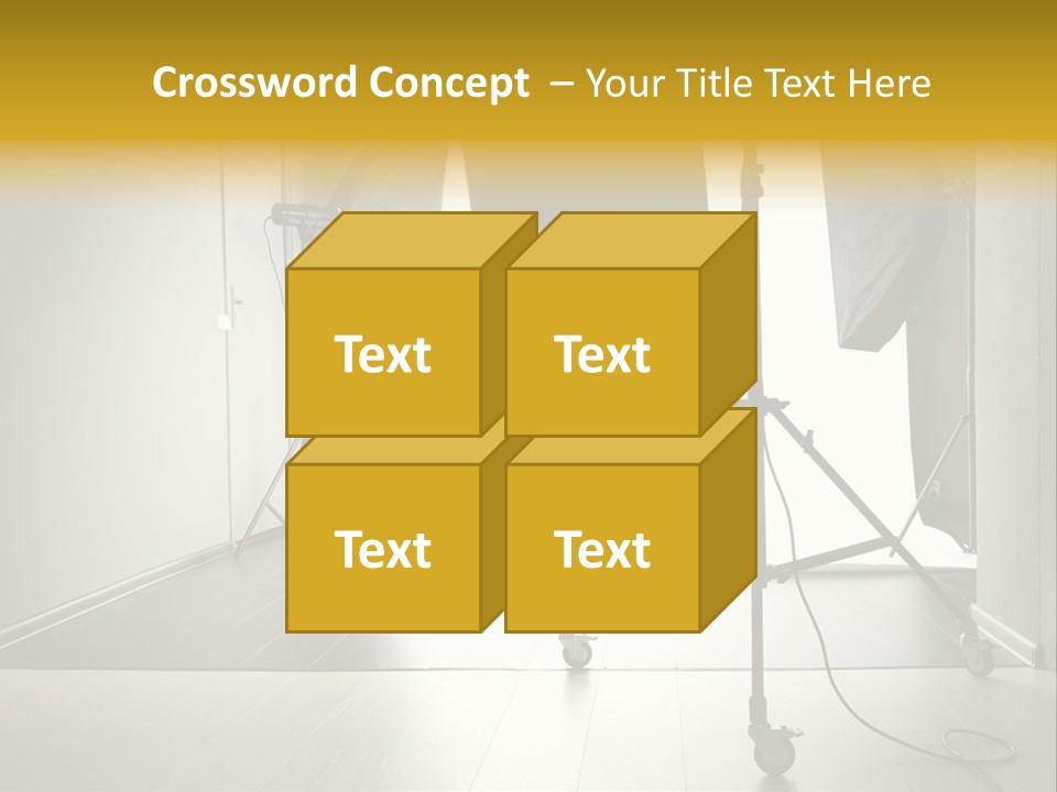 A Photo Studio With Lighting Equipment And Lighting Equipment PowerPoint Template
