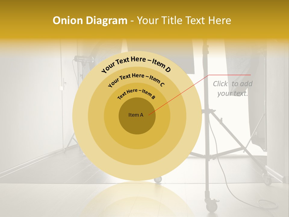 A Photo Studio With Lighting Equipment And Lighting Equipment PowerPoint Template