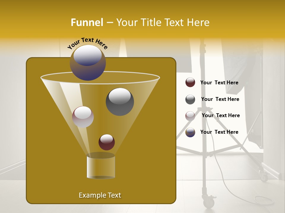 A Photo Studio With Lighting Equipment And Lighting Equipment PowerPoint Template