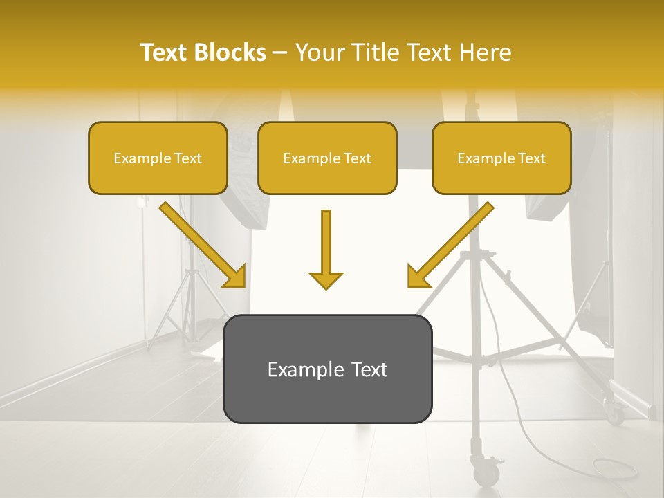 A Photo Studio With Lighting Equipment And Lighting Equipment PowerPoint Template
