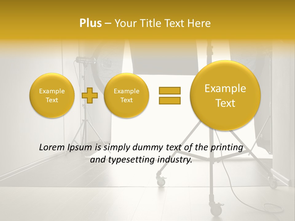 A Photo Studio With Lighting Equipment And Lighting Equipment PowerPoint Template
