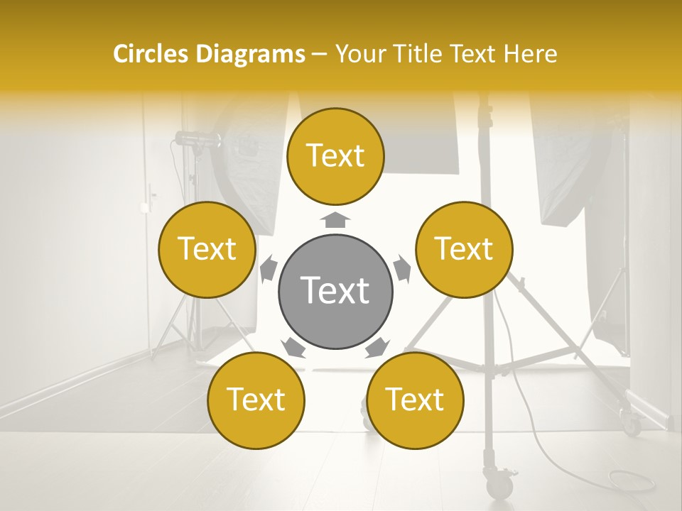 A Photo Studio With Lighting Equipment And Lighting Equipment PowerPoint Template