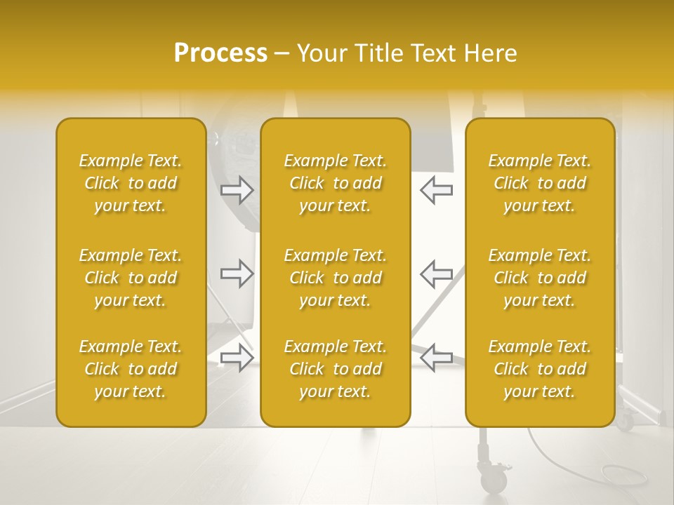A Photo Studio With Lighting Equipment And Lighting Equipment PowerPoint Template