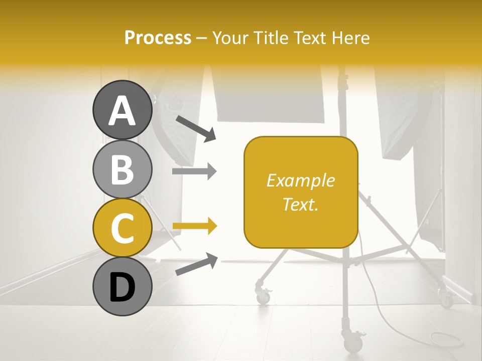 A Photo Studio With Lighting Equipment And Lighting Equipment PowerPoint Template