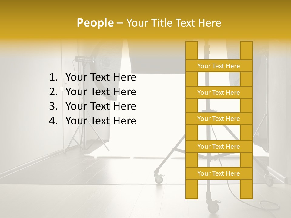 A Photo Studio With Lighting Equipment And Lighting Equipment PowerPoint Template