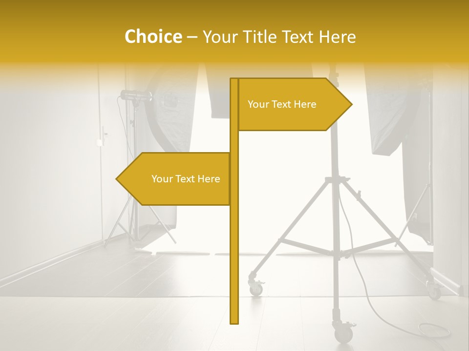 A Photo Studio With Lighting Equipment And Lighting Equipment PowerPoint Template