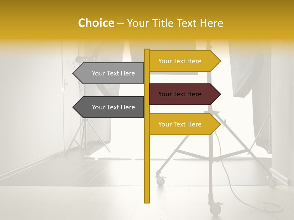 A Photo Studio With Lighting Equipment And Lighting Equipment PowerPoint Template