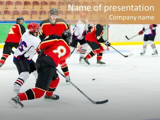 Player Helmet Celebrate PowerPoint Template