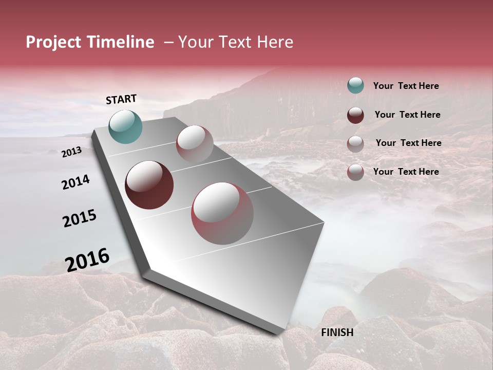 Flowing Vacation Shore PowerPoint Template