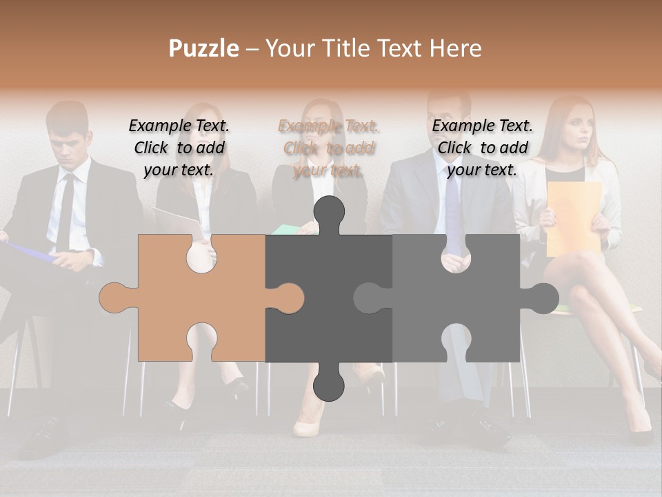 Young Adult Sitting Employee PowerPoint Template