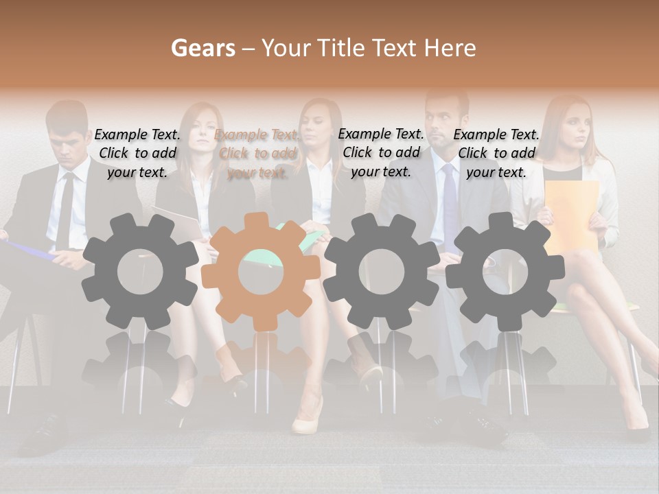 Young Adult Sitting Employee PowerPoint Template