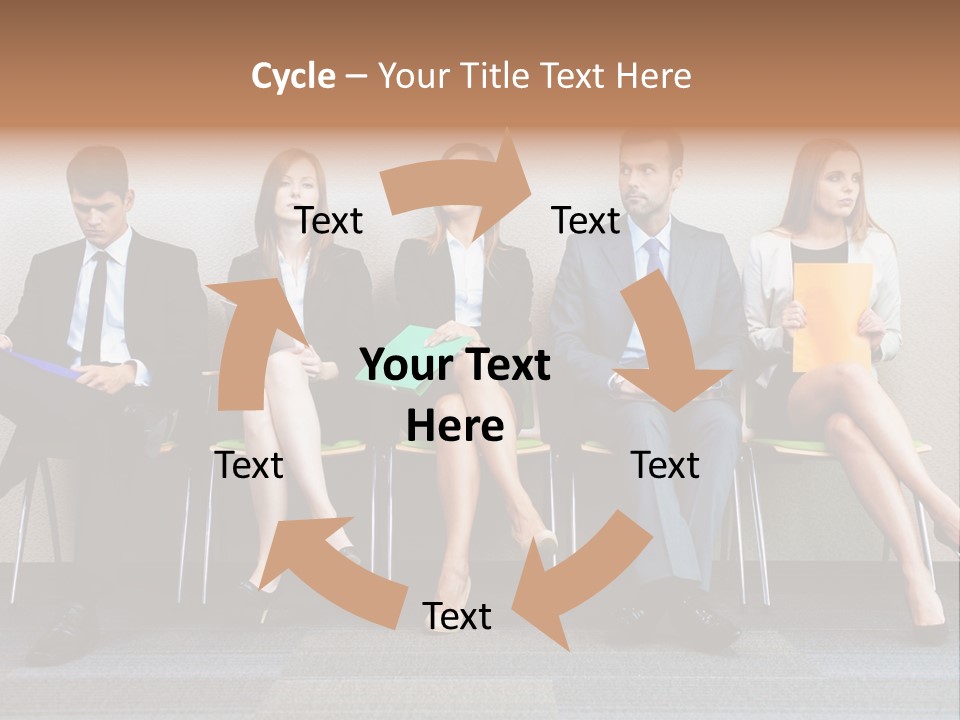 Young Adult Sitting Employee PowerPoint Template