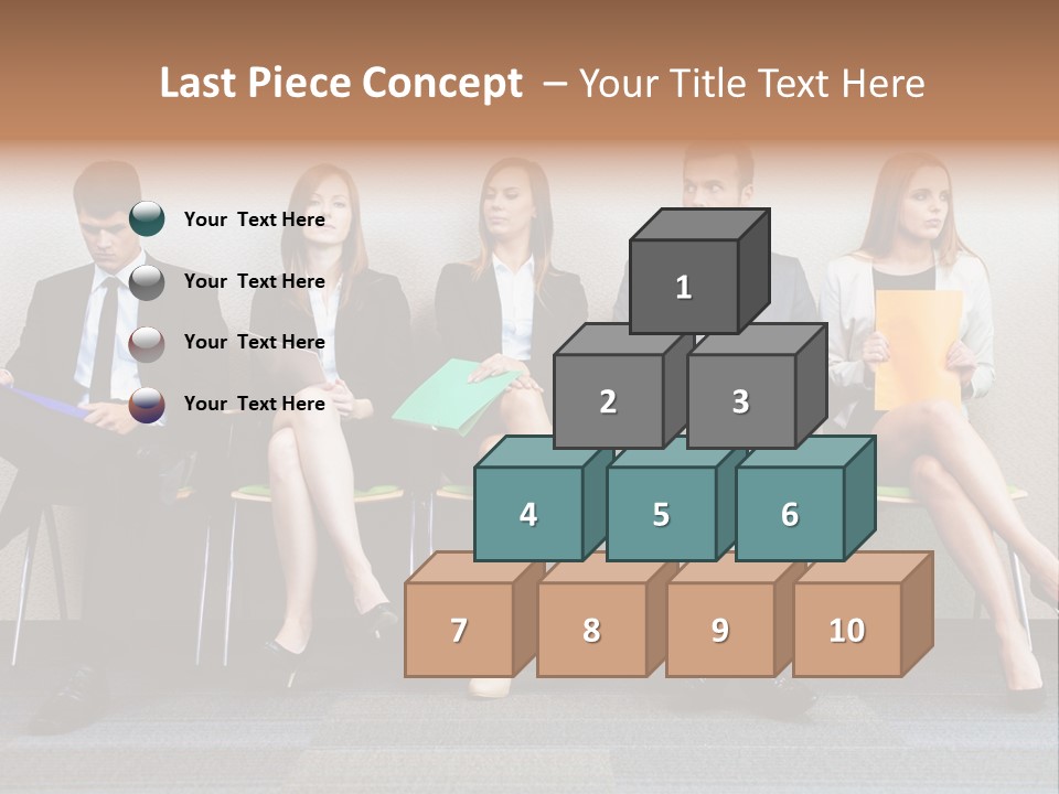 Young Adult Sitting Employee PowerPoint Template