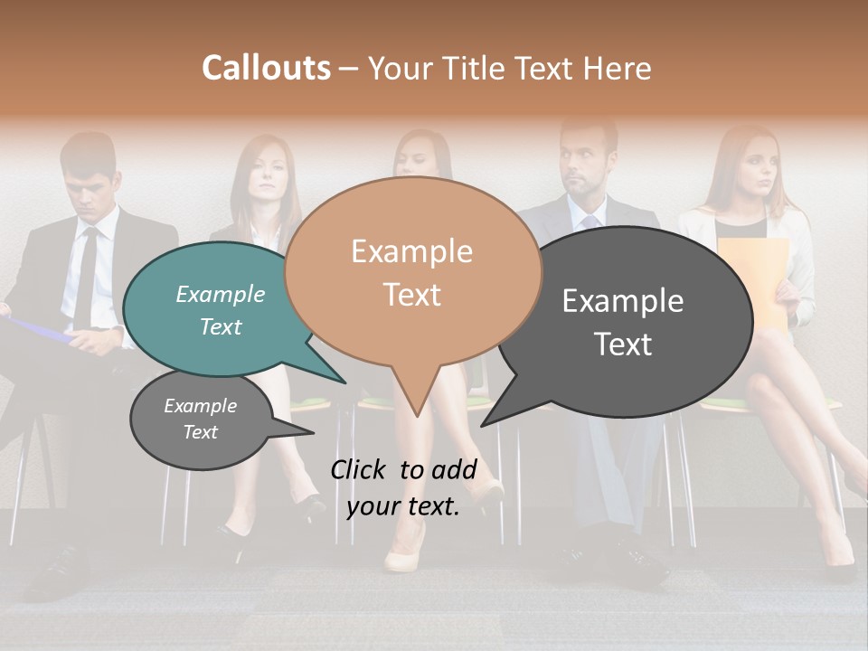 Young Adult Sitting Employee PowerPoint Template