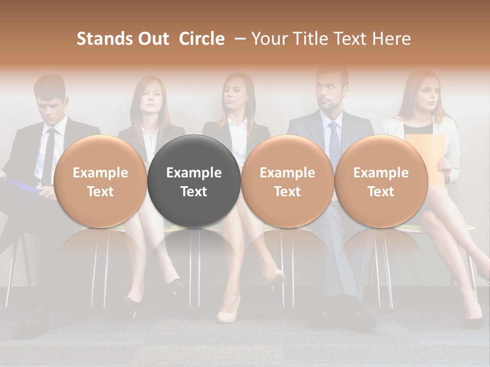 Young Adult Sitting Employee PowerPoint Template