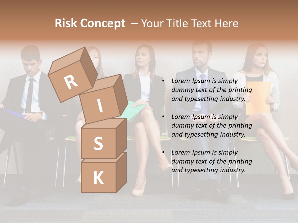 Young Adult Sitting Employee PowerPoint Template