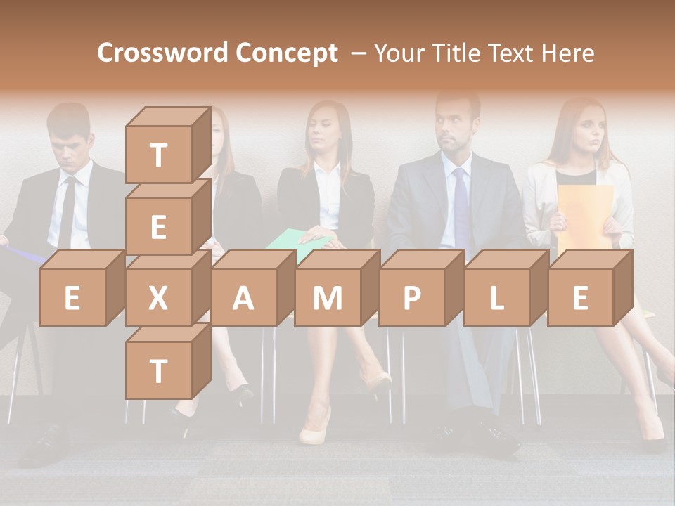 Young Adult Sitting Employee PowerPoint Template