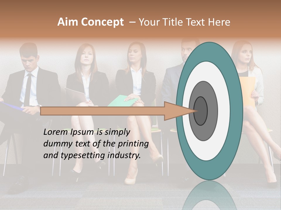 Young Adult Sitting Employee PowerPoint Template