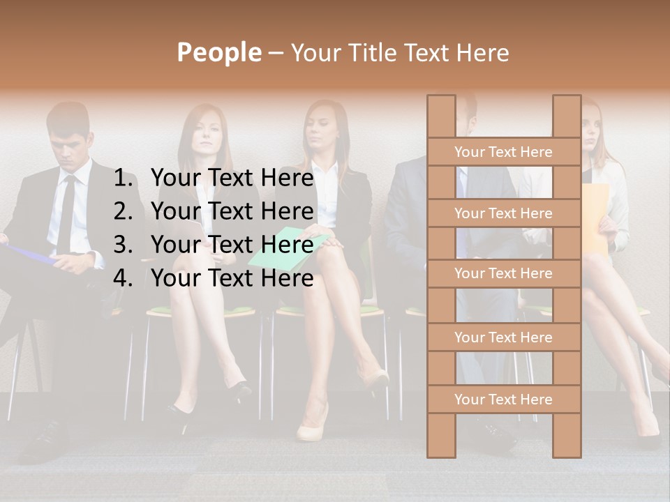 Young Adult Sitting Employee PowerPoint Template