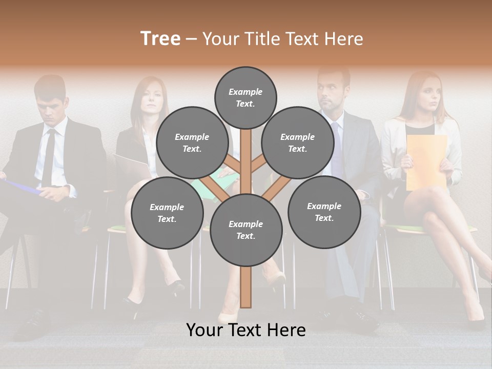 Young Adult Sitting Employee PowerPoint Template