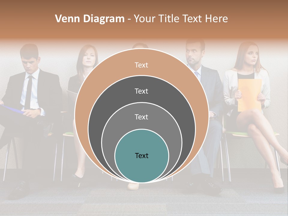 Young Adult Sitting Employee PowerPoint Template