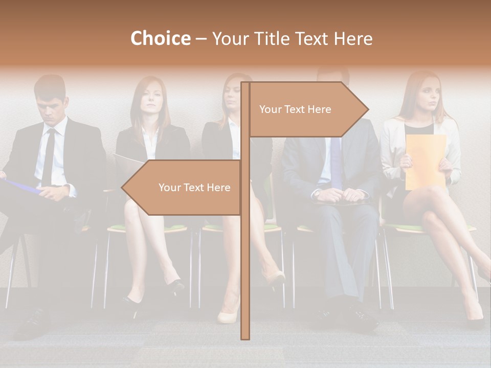 Young Adult Sitting Employee PowerPoint Template