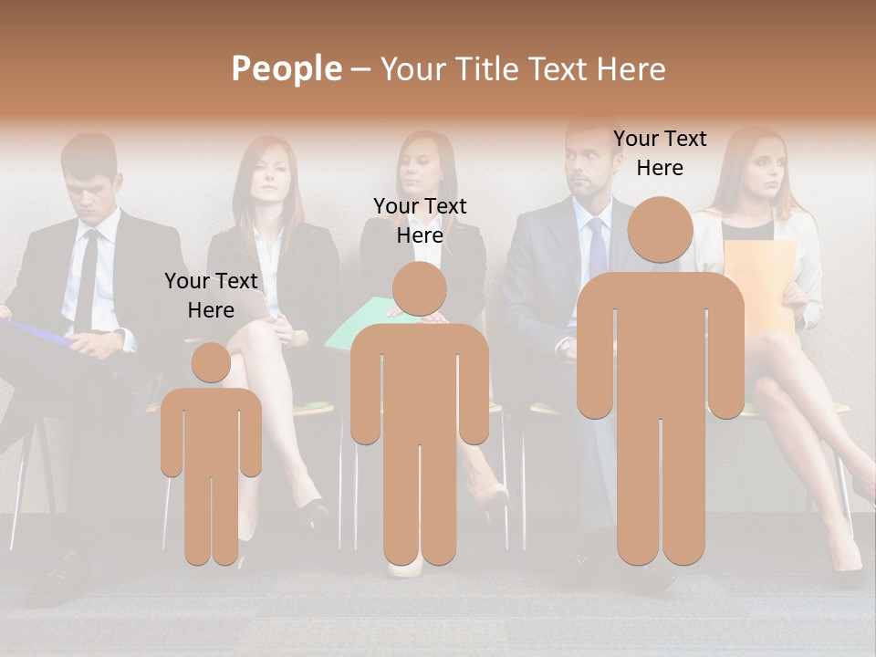 Young Adult Sitting Employee PowerPoint Template