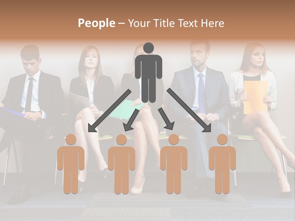 Young Adult Sitting Employee PowerPoint Template