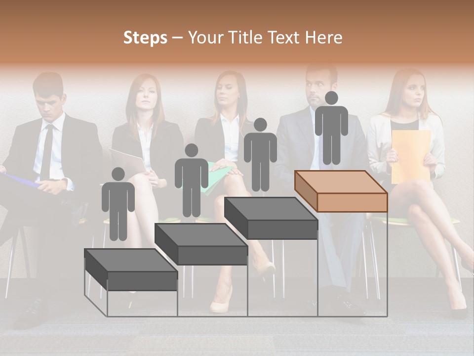 Young Adult Sitting Employee PowerPoint Template