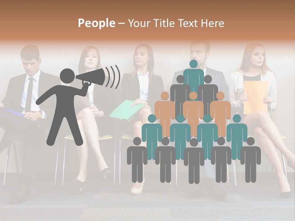Young Adult Sitting Employee PowerPoint Template