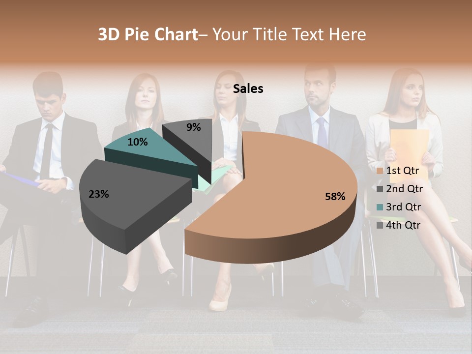 Young Adult Sitting Employee PowerPoint Template