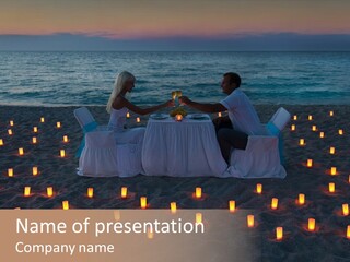 Young Couple Paradise PowerPoint Template