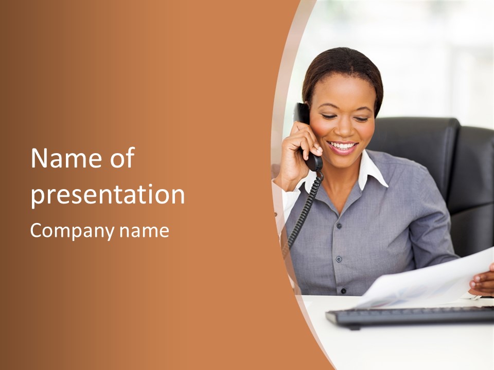 Worker White Collar Looking PowerPoint Template