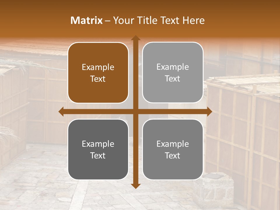 A Man Walking Through A Group Of Wooden Crates PowerPoint Template
