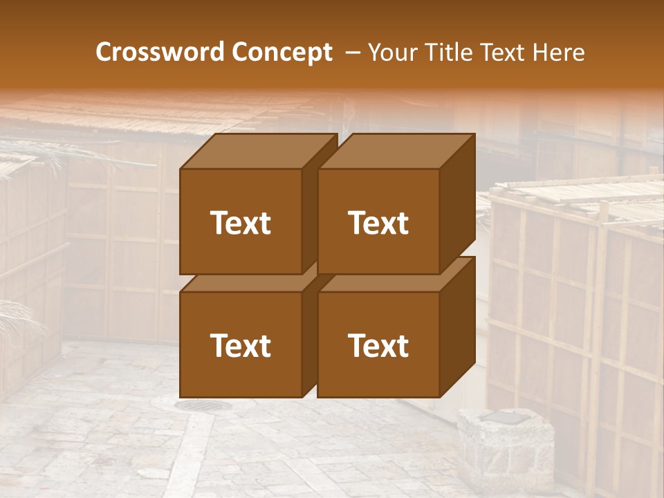 A Man Walking Through A Group Of Wooden Crates PowerPoint Template