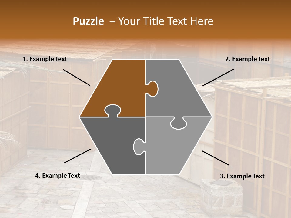 A Man Walking Through A Group Of Wooden Crates PowerPoint Template