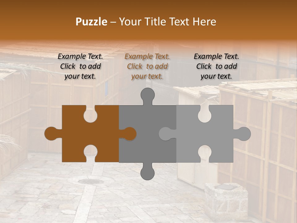 A Man Walking Through A Group Of Wooden Crates PowerPoint Template