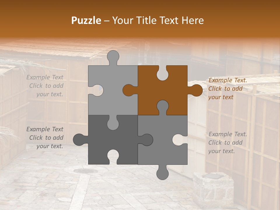 A Man Walking Through A Group Of Wooden Crates PowerPoint Template