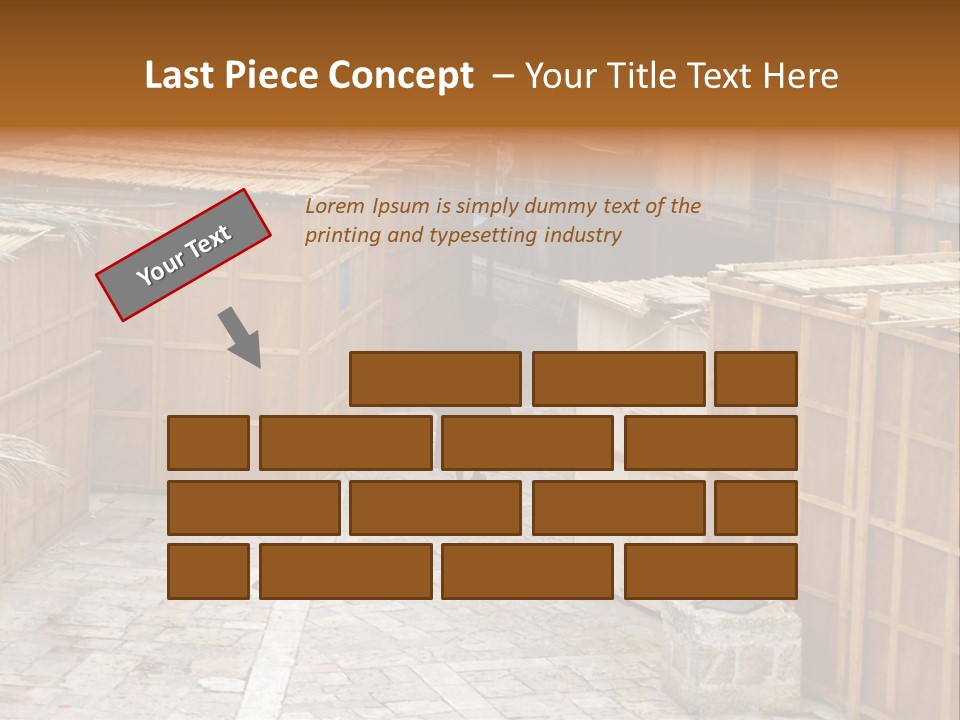 A Man Walking Through A Group Of Wooden Crates PowerPoint Template