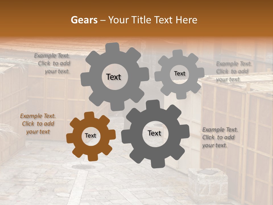 A Man Walking Through A Group Of Wooden Crates PowerPoint Template
