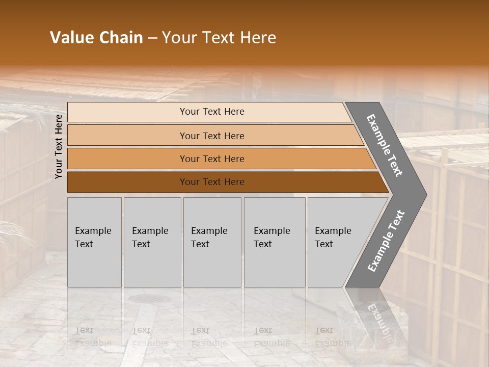A Man Walking Through A Group Of Wooden Crates PowerPoint Template