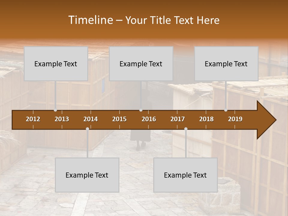A Man Walking Through A Group Of Wooden Crates PowerPoint Template